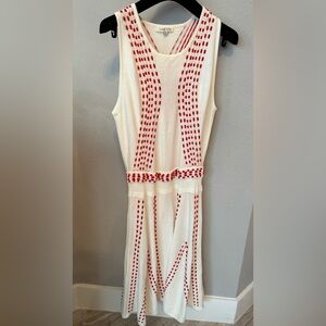 Ohne Titel Ivory Knit Dress with Red Stitch